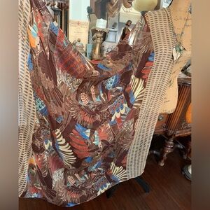 Vintage Native Tribe-insp Shaman Southwestern Boho Hippie Gypsie Shawl Scarf